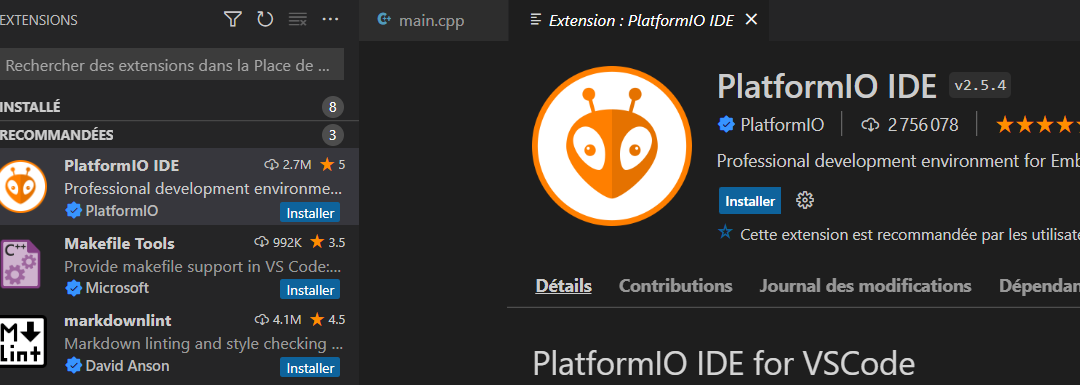Utiliser VisualStudio (Arduino)